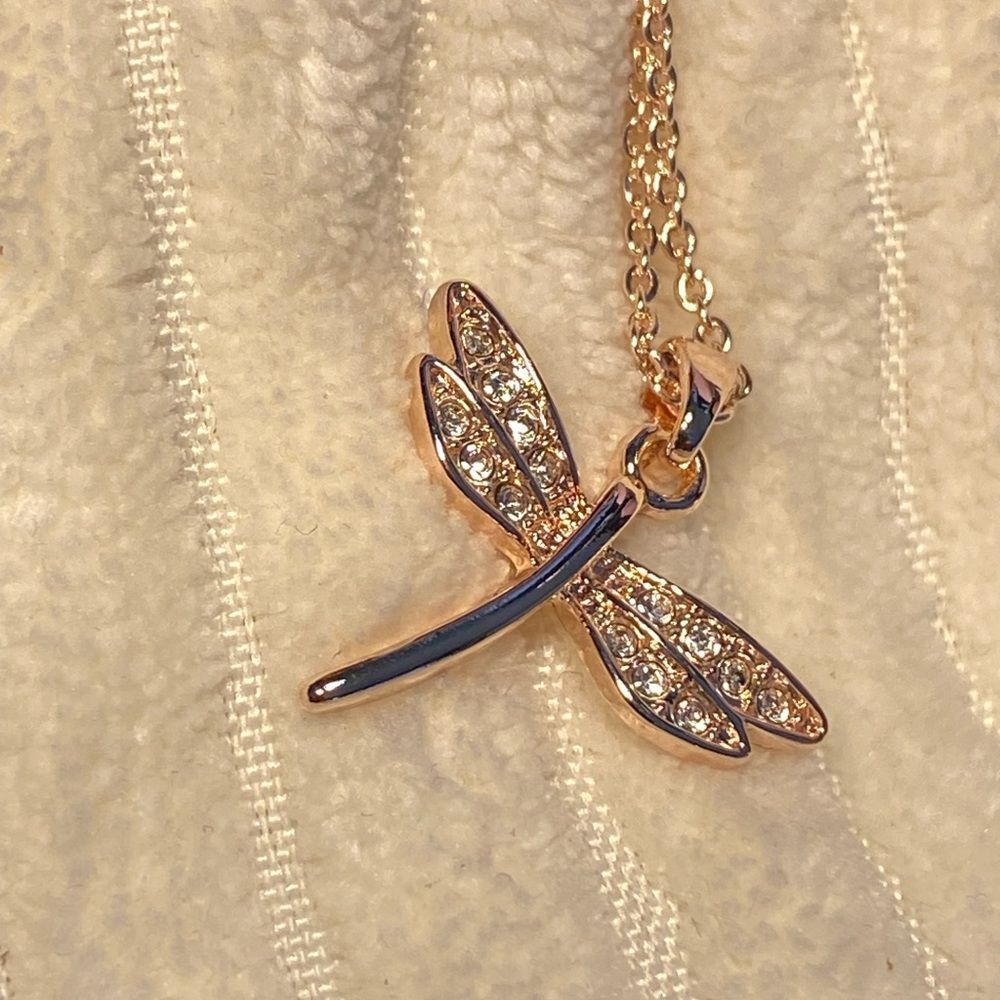 NWT DELICATE DRAGONFLY 🌹 ROSE GOLD ILLUMINATE MICRO CRYSTALS HOPE CHANGE GROWTH - Picture 8 of 15